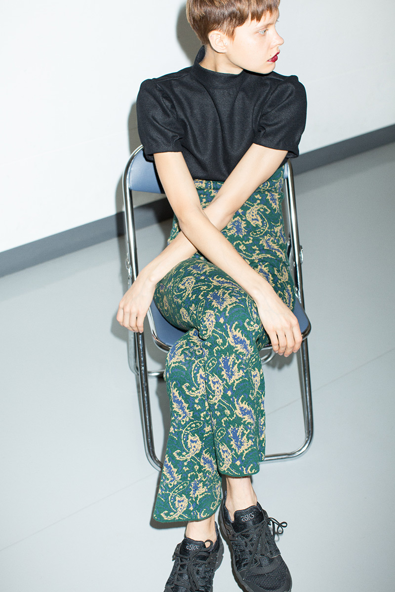 Jacquard Knit Trousers 詳細画像 Green 5