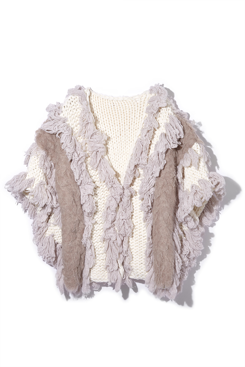 Mixture Hand Knit Gown 詳細画像 Beige 1