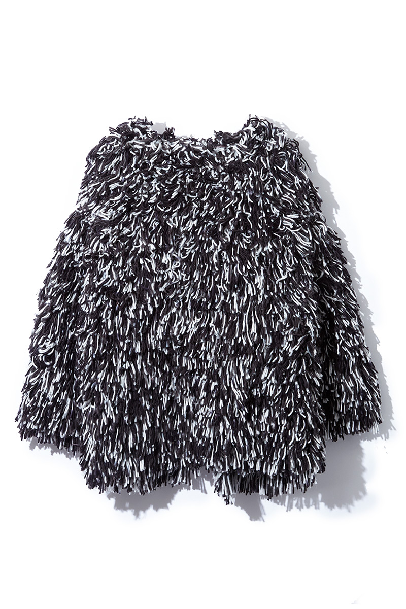 Hand Fringe Knit Coat 詳細画像 Black 4