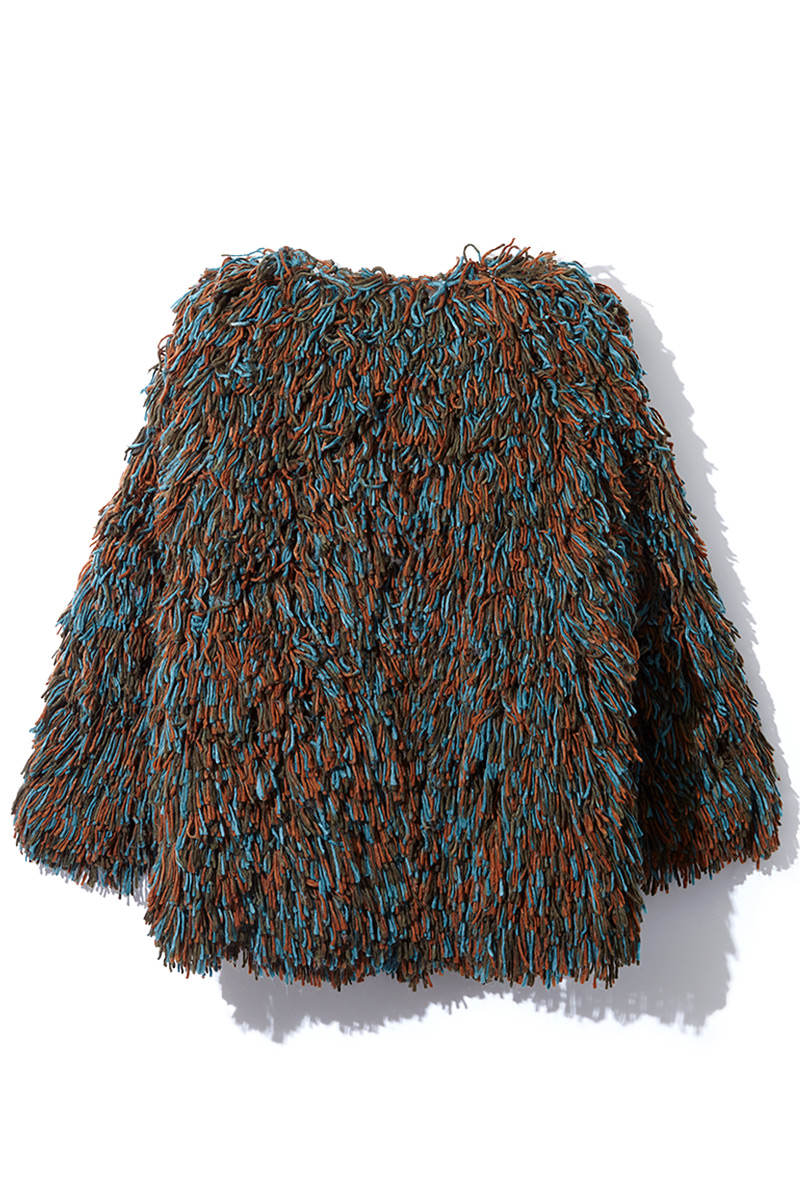 Hand Fringe Knit Coat 詳細画像 Green 4