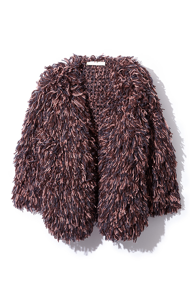 Hand Fringe Knit Coat