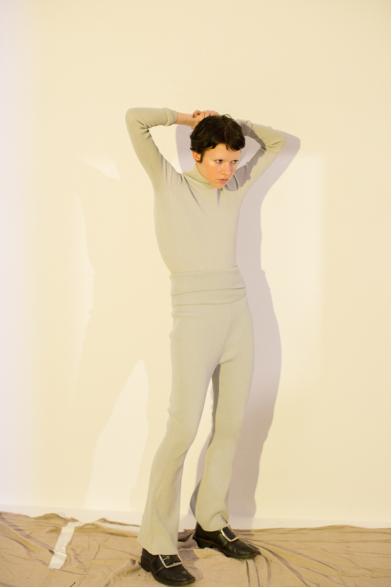 Rib Knit Trouser 詳細画像 Gray 1