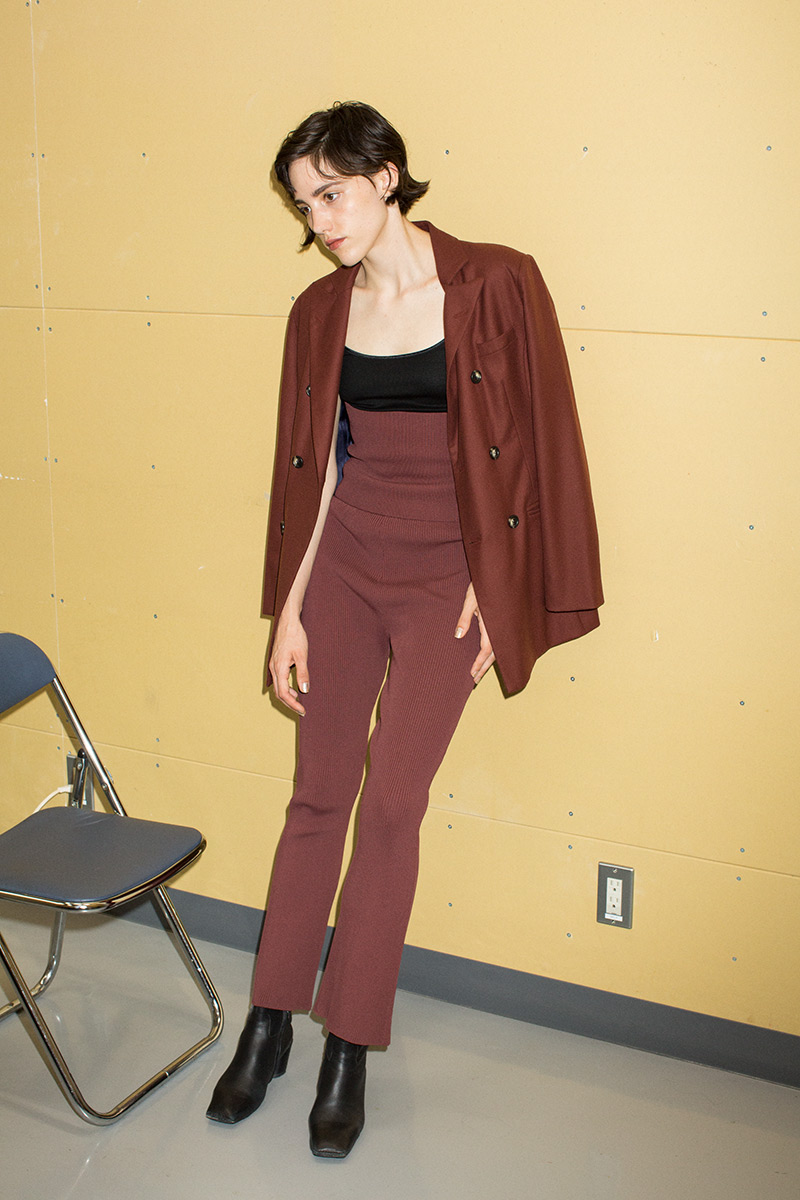 Rib Knit Trouser 詳細画像 Brown 1