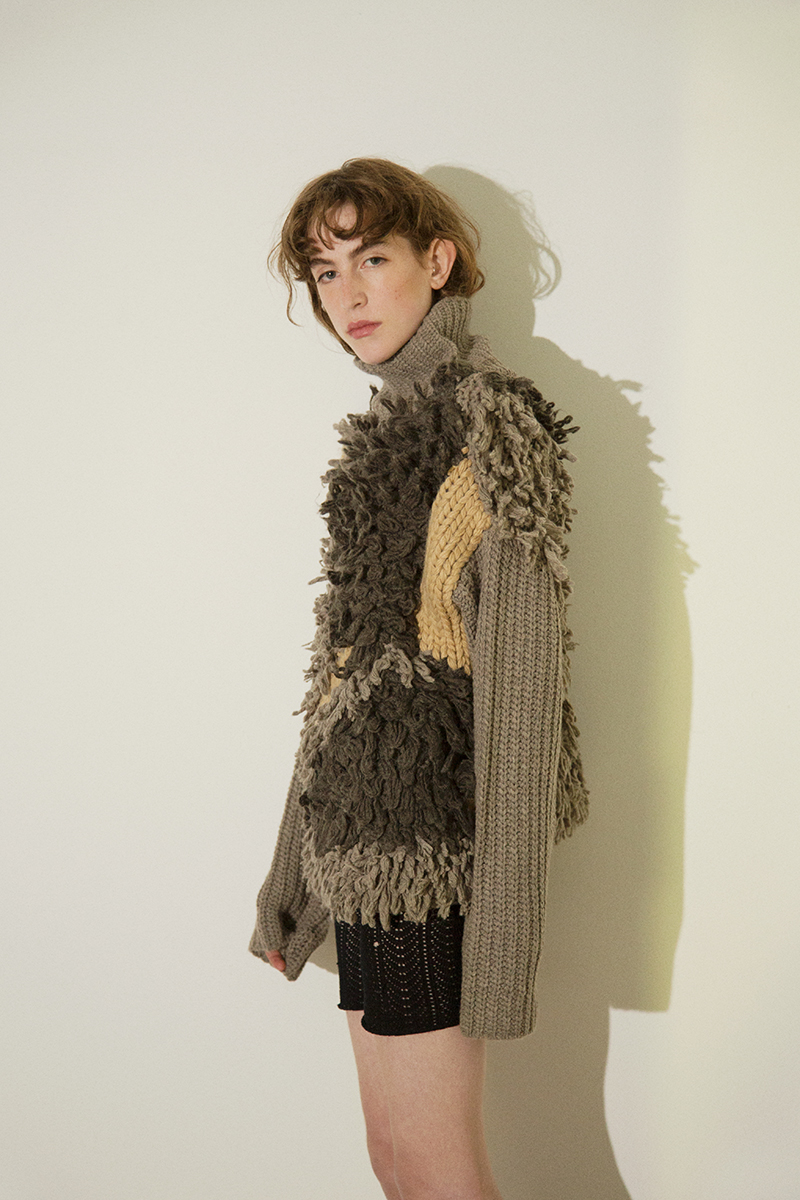 Patchwork Turtle Knit 詳細画像 Gray 1