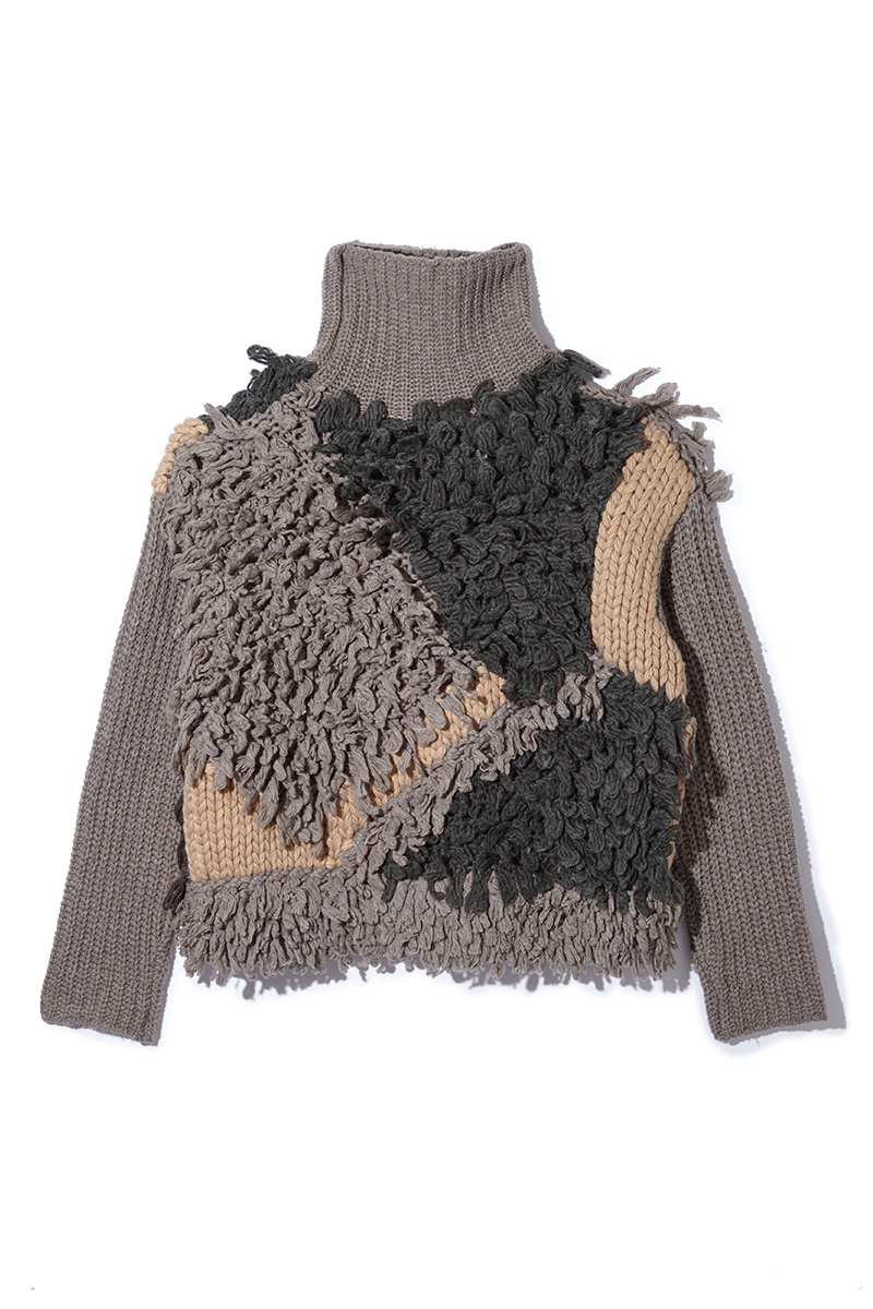 Patchwork Turtle Knit 詳細画像 Gray 3