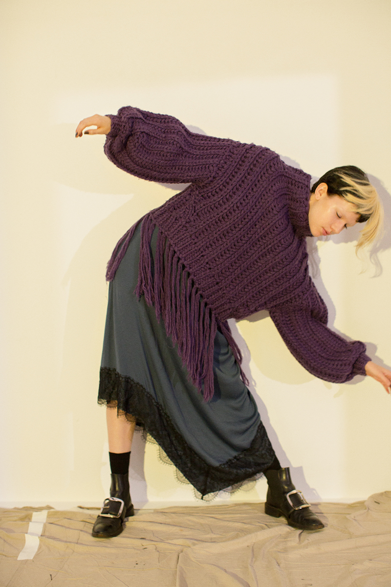 Egg Knit Tops 詳細画像 Purple 1