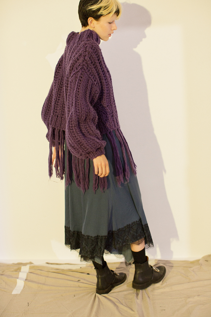 Egg Knit Tops 詳細画像 Purple 2