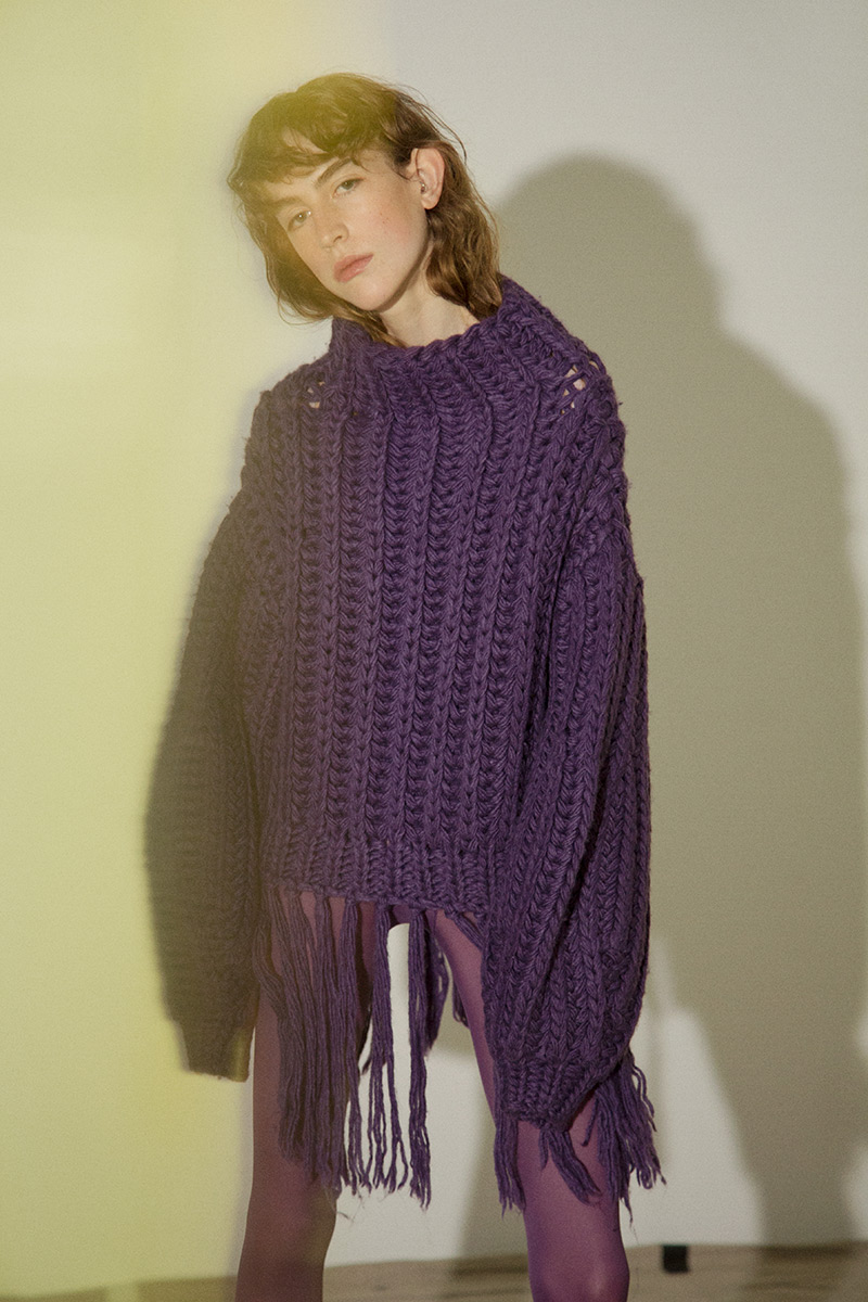 Egg Knit Tops 詳細画像 Purple 3