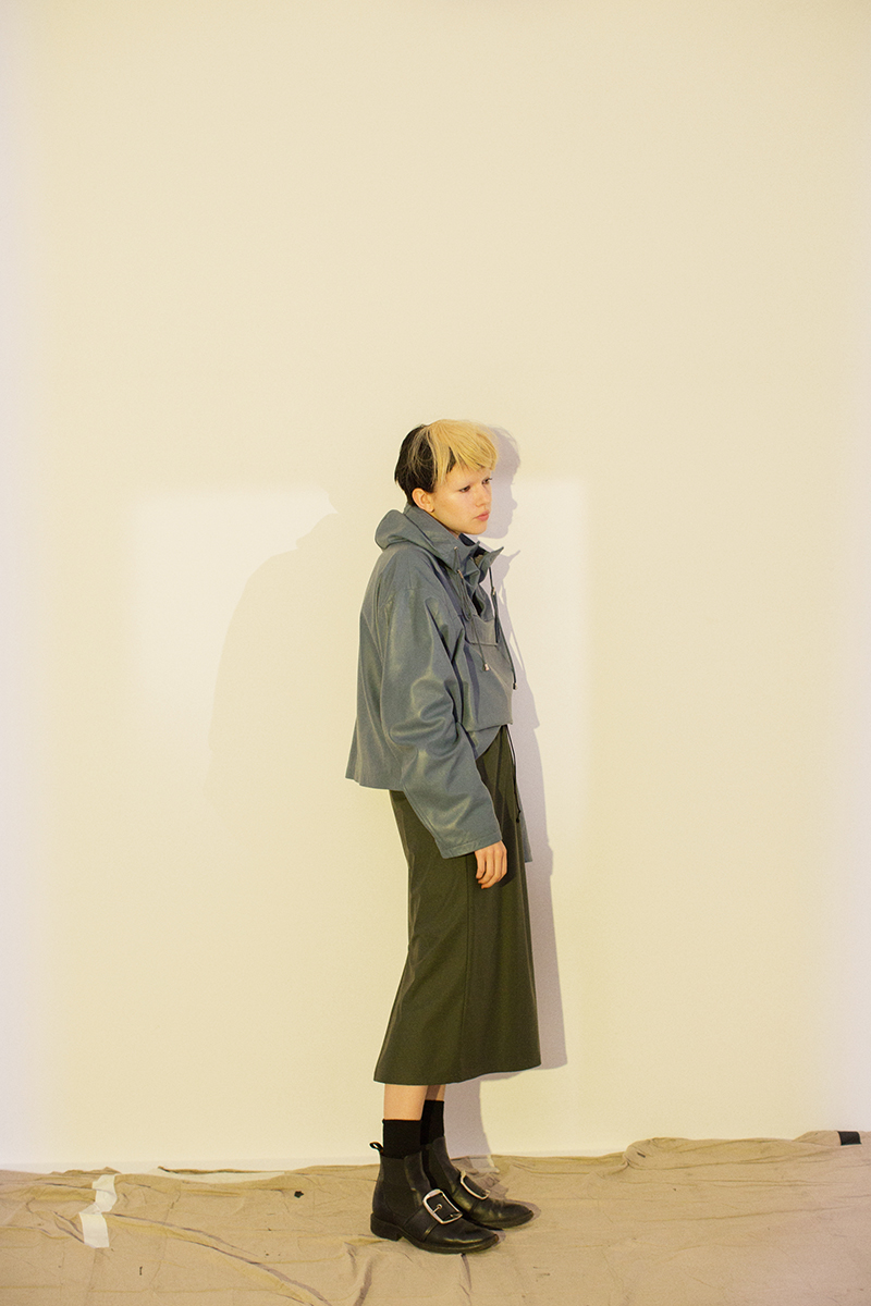 Anorak Leather Hoodie 詳細画像 Blue 3