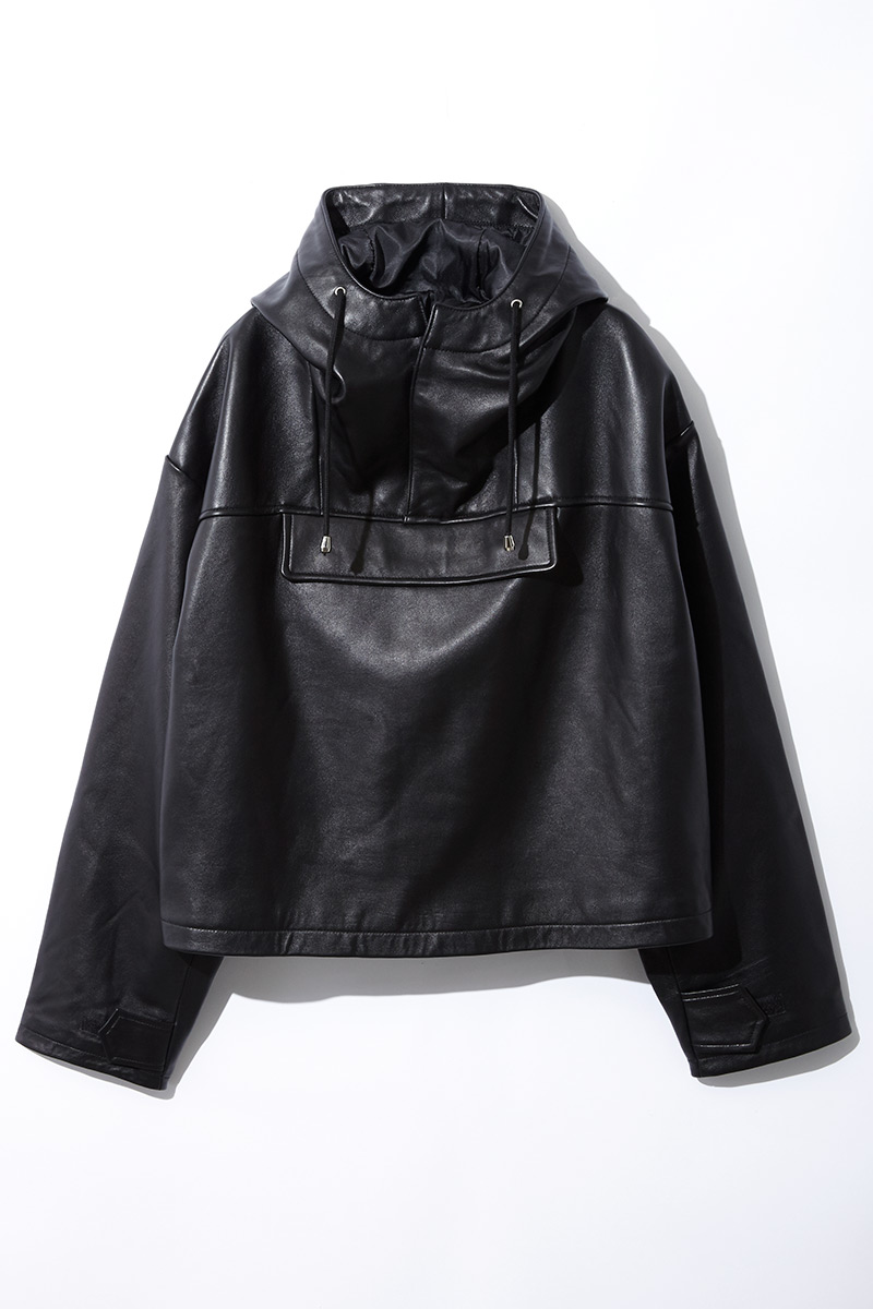 Anorak Leather Hoodie