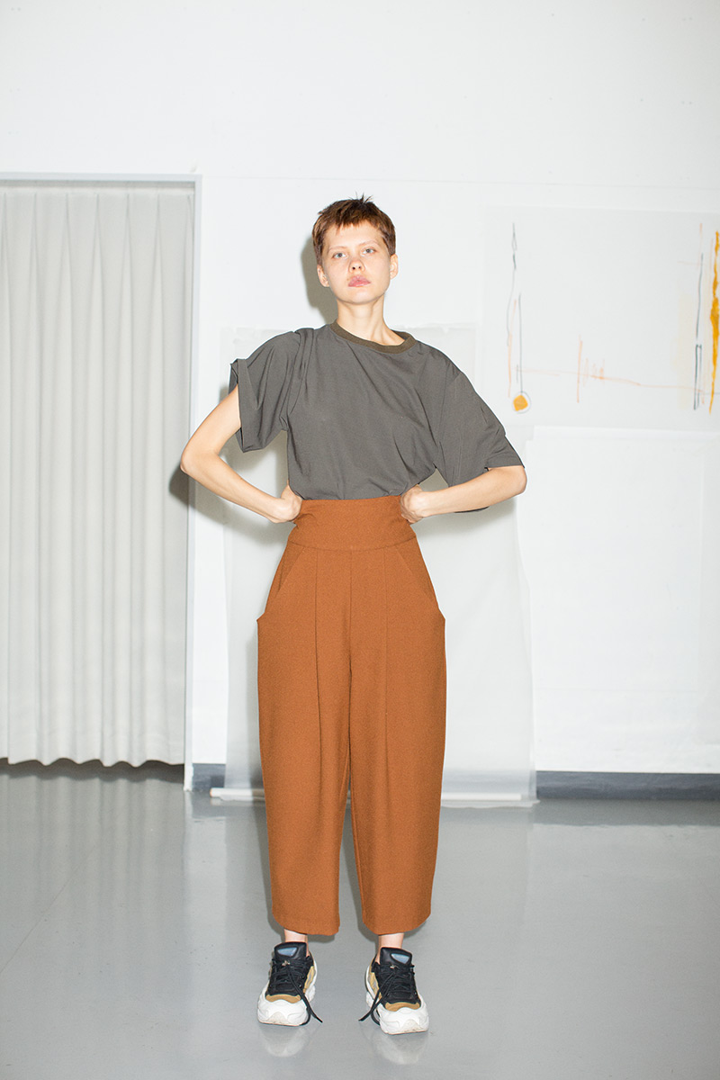 Wide Cropped Trousers Set-up 詳細画像 Brown 2
