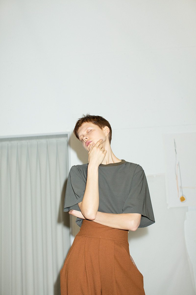 Wide Cropped Trousers Set-up 詳細画像 Brown 3