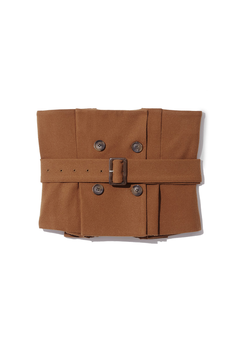 Wide Cropped Trousers Set-up 詳細画像 Brown 1