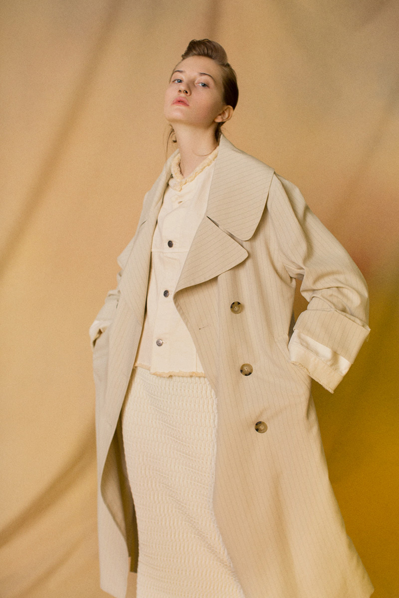 Denim Layered Trench Coat 詳細画像 White 2