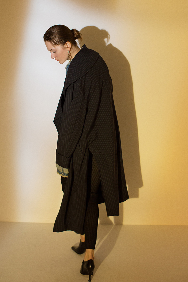 Denim Layered Trench Coat 詳細画像 Blue 2