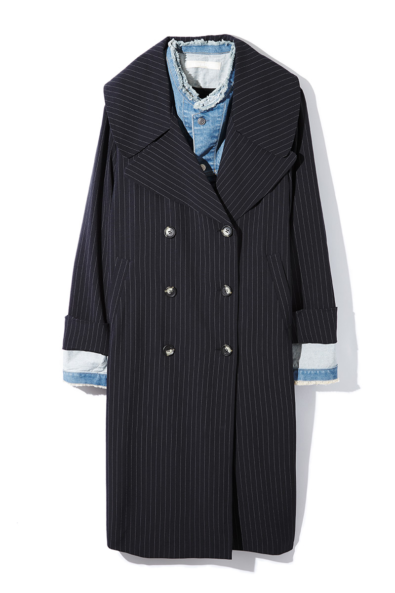 Denim Layered Trench Coat
