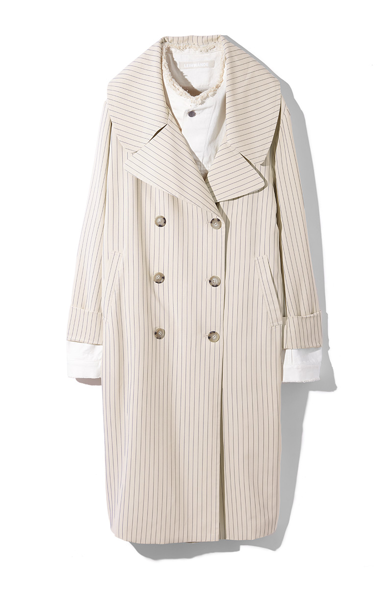 Denim Layered Trench Coat 詳細画像 White 1