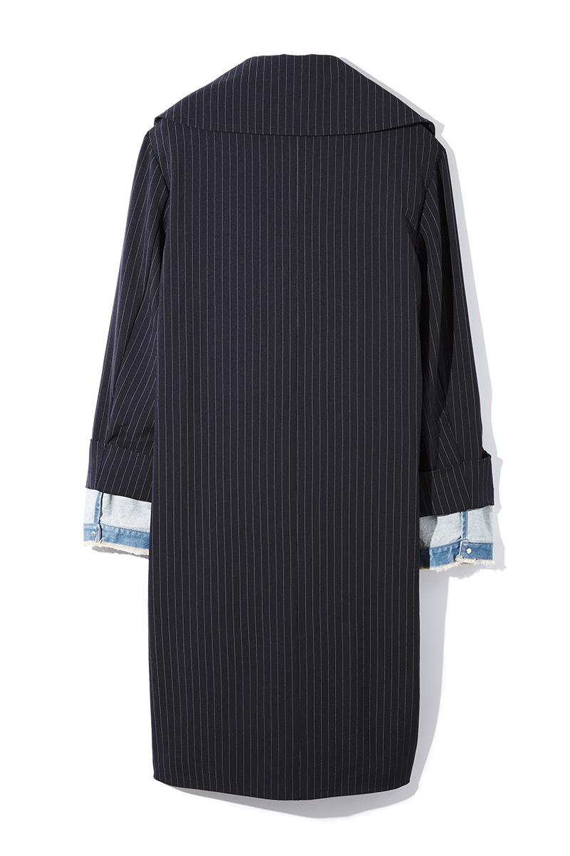 Denim Layered Trench Coat 詳細画像 Blue 2