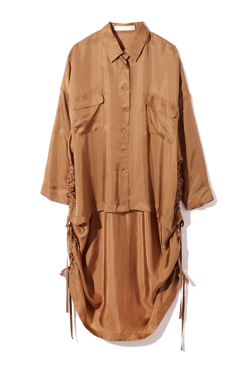 Drawstring Blight Shirts 詳細画像 Brown 2