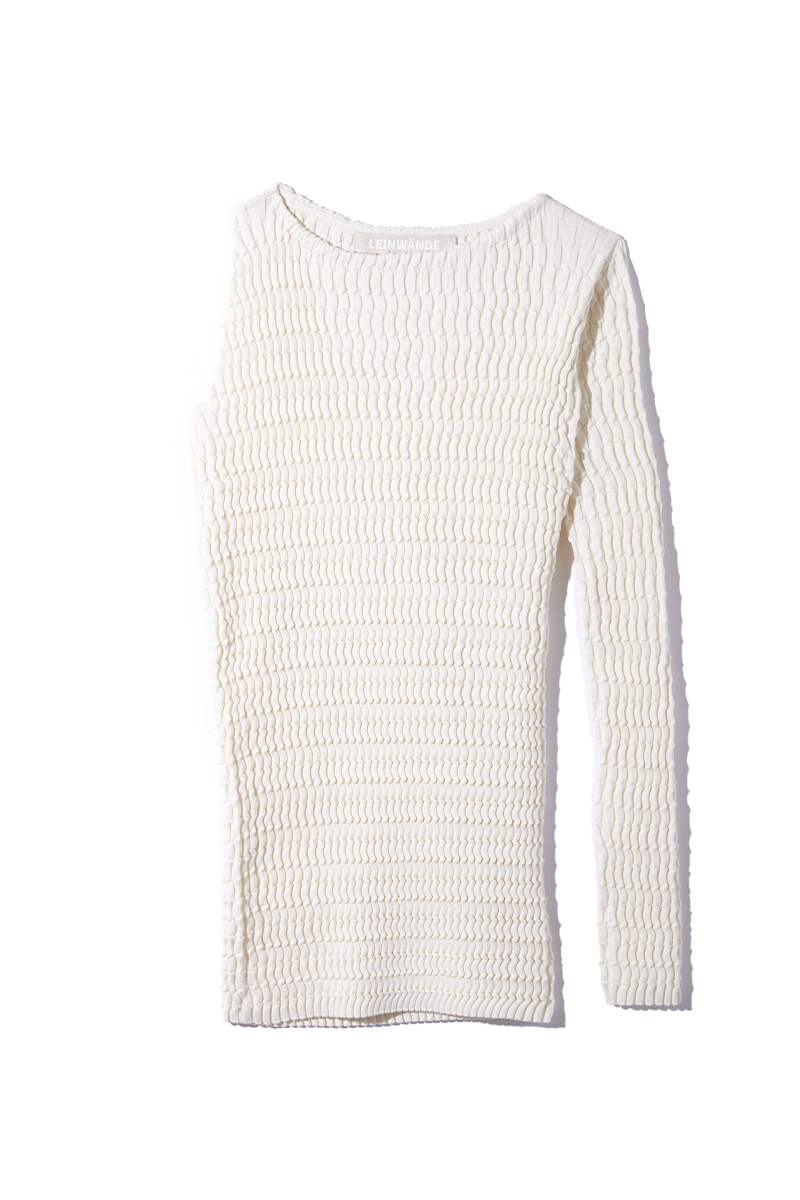 Back Cutting Wave Knitted Top/ White 詳細画像 Back Cutting Wave Knitted Top/ White 1