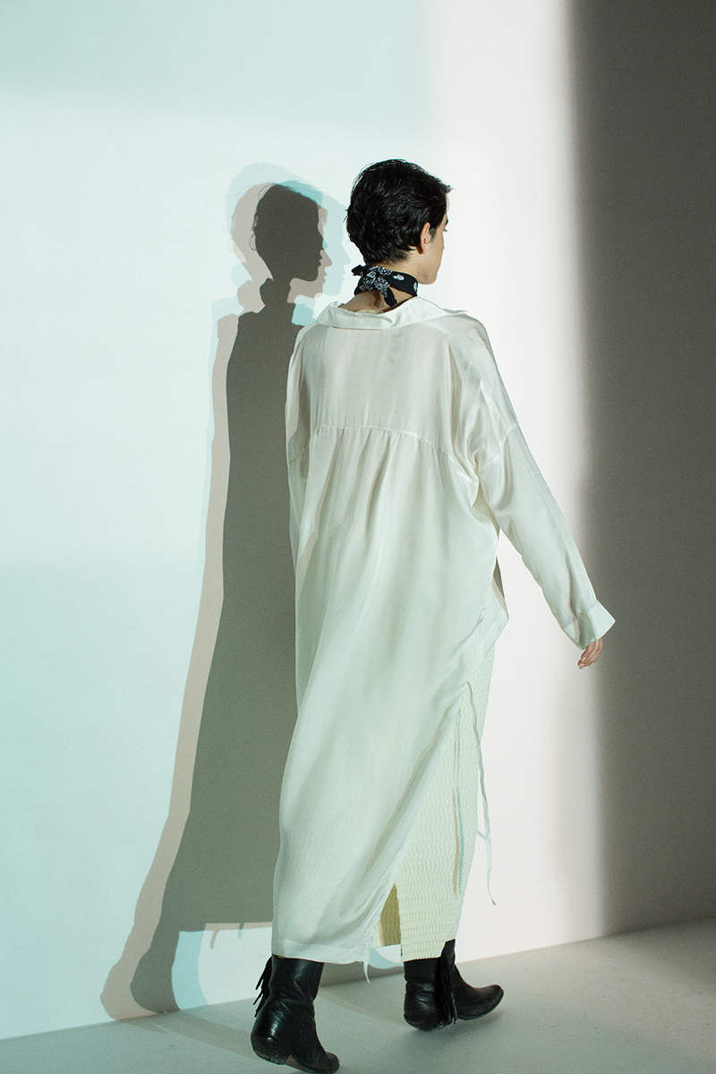 Wave Knitted Pencil Skirt 詳細画像 White 3