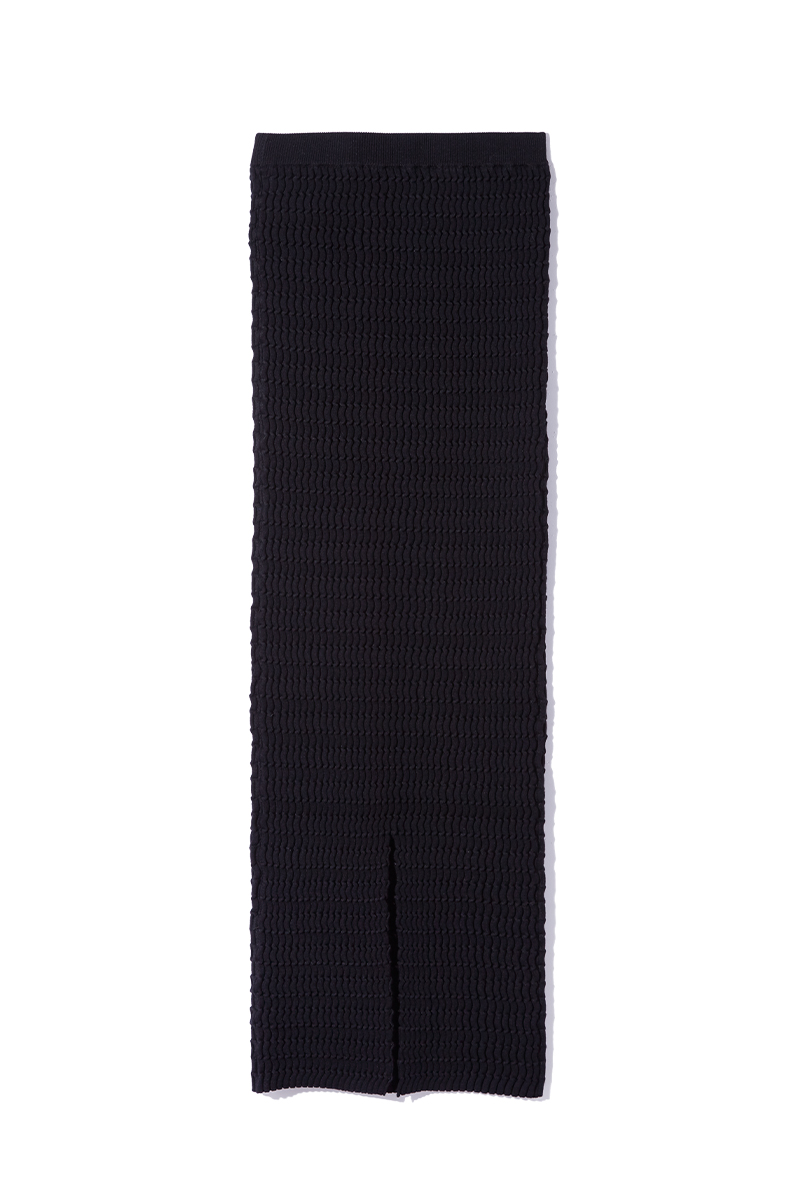 Wave Knitted Pencil Skirt 詳細画像 Black 2