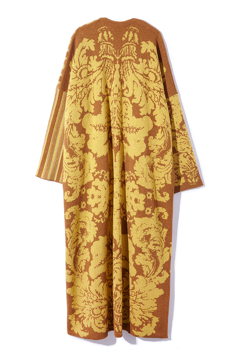 Flower and Stripe Jacquard Gown 詳細画像 Yellow 2