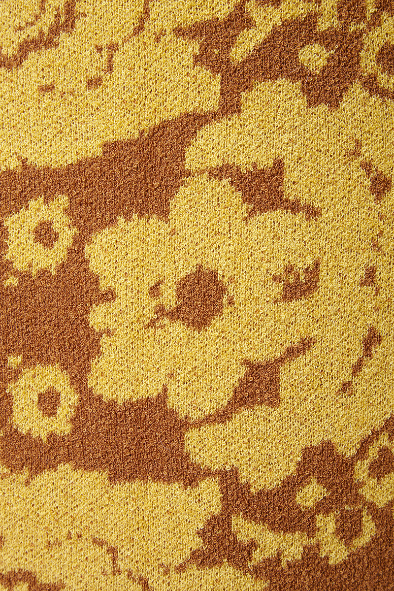 Flower and Stripe Jacquard Gown 詳細画像 Yellow 3