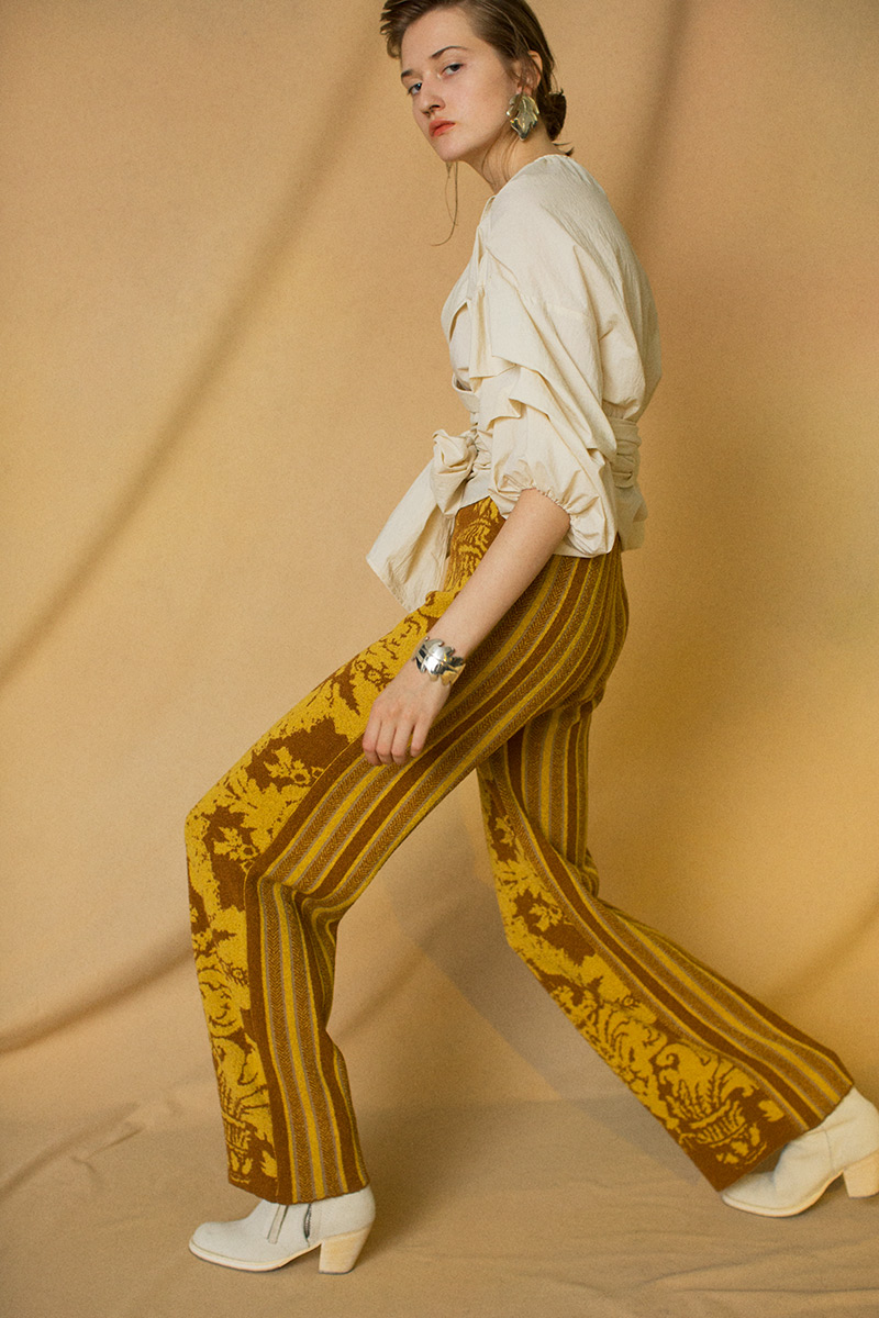 Jacquard Trousers 詳細画像 Yellow 1