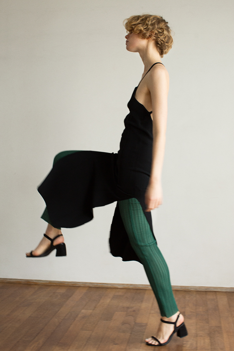 Stretch Knitted Camisole Dress 詳細画像 Black 2