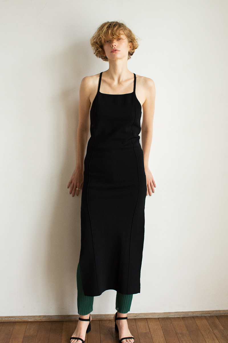 Stretch Knitted Camisole Dress 詳細画像 Black 3