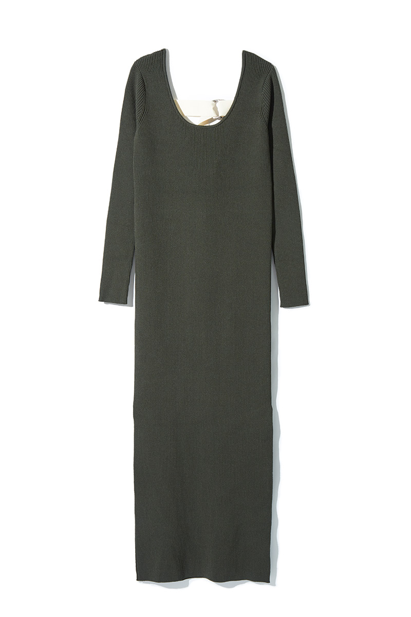 Back Belted Knit Dress