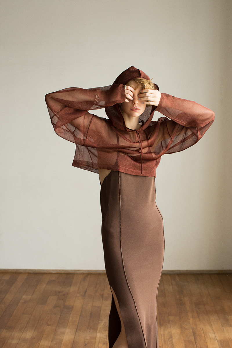 Glitter Hoodie Top 詳細画像 Brown 2