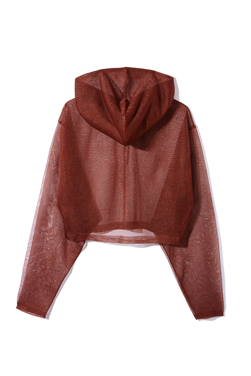 Glitter Hoodie Top 詳細画像 Brown 2