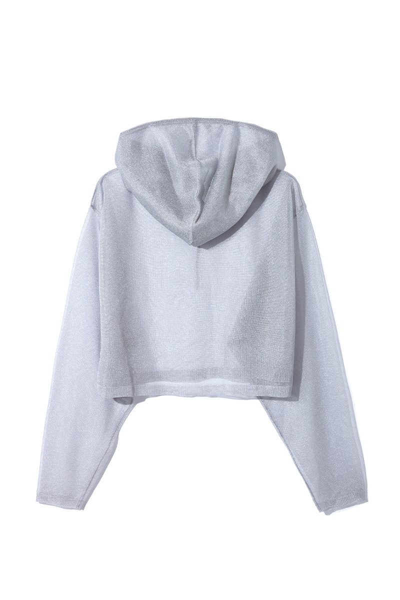 Glitter Hoodie Top 詳細画像 Silver 2