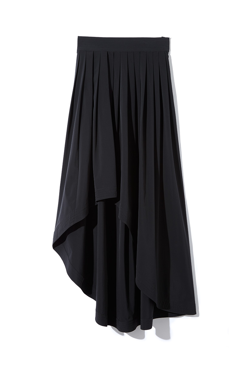 Asymmetric Nylon Skirt 詳細画像 Black 1