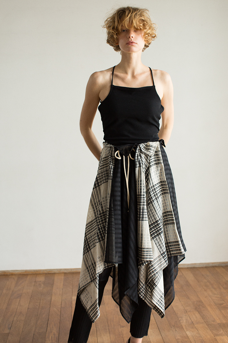 Patchwork Hem Skirt 詳細画像 Black 1