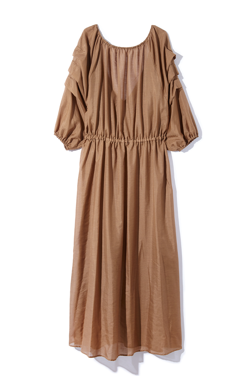Sheer Long Dress 詳細画像 Brown 2