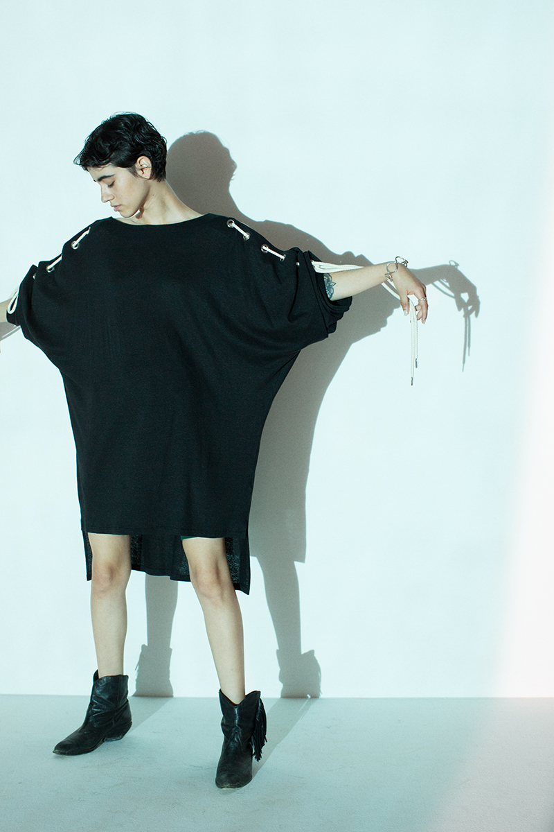 Drawstring Jersey Dress 詳細画像 Black 1