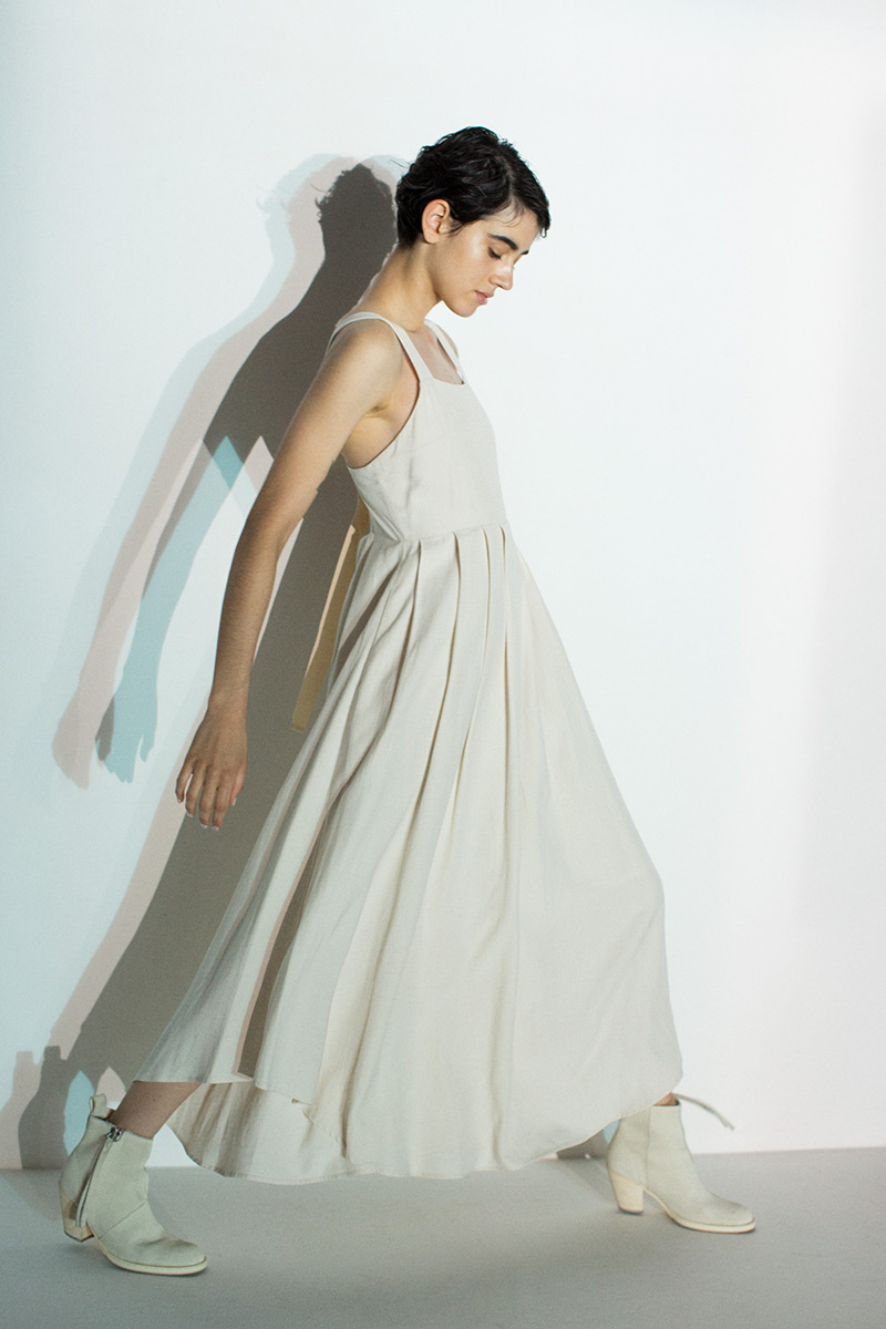 Belted Linen Dress 詳細画像 White 2
