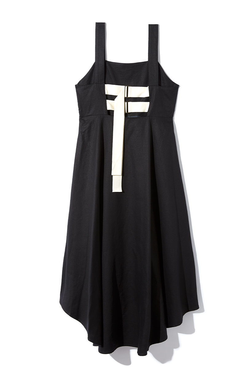 Belted Linen Dress 詳細画像 Black 2