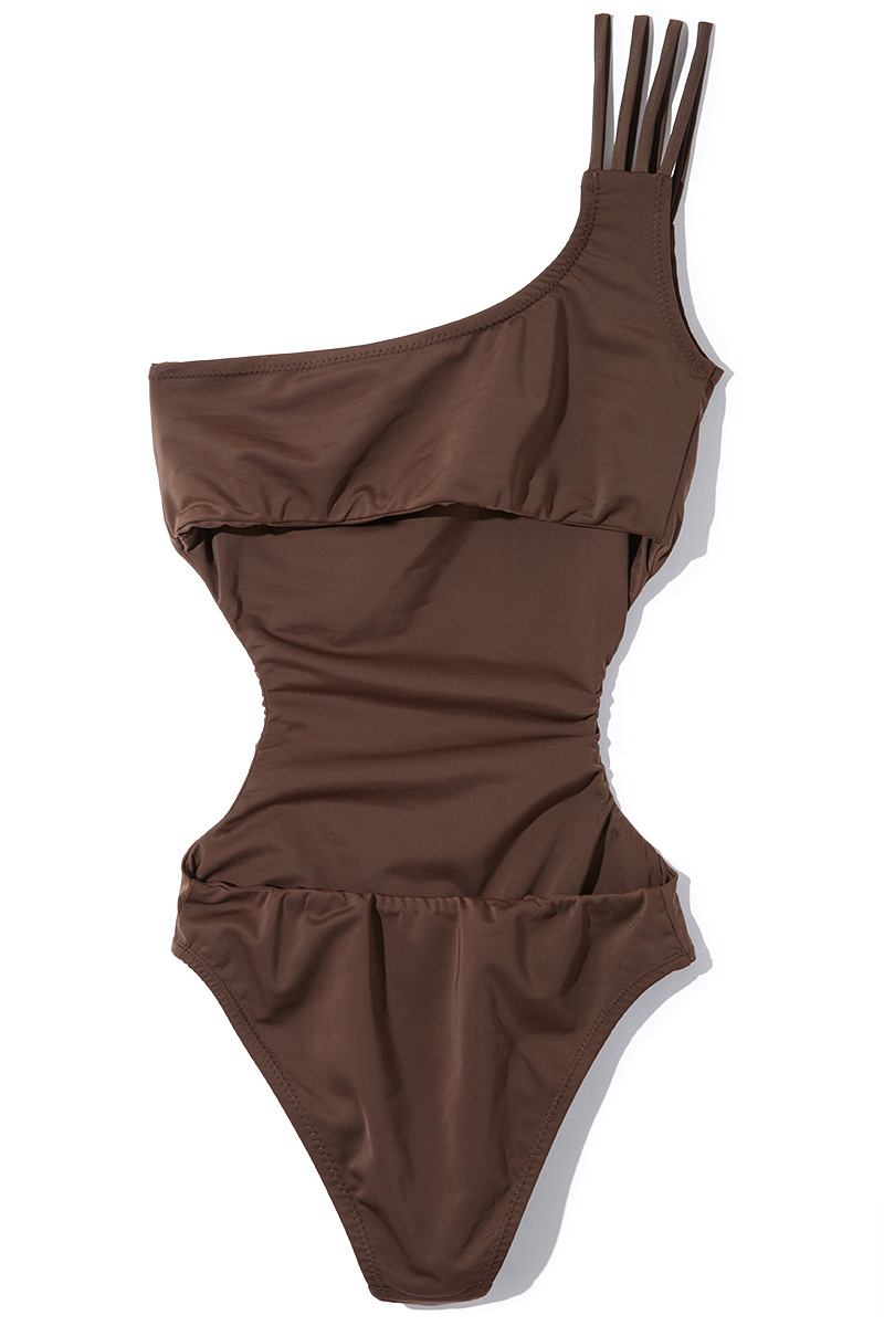 Cutting Asymmetric Swim Wear 詳細画像 Brown 2