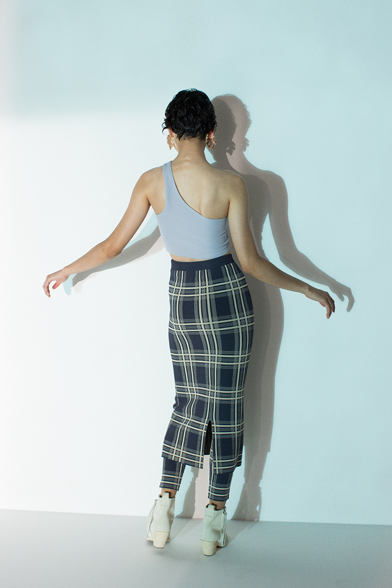 Asymmetric Jersey Top 詳細画像 Light Gray 2