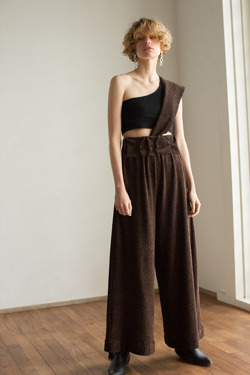 Asymmetric Jersey Top 詳細画像 Black 3