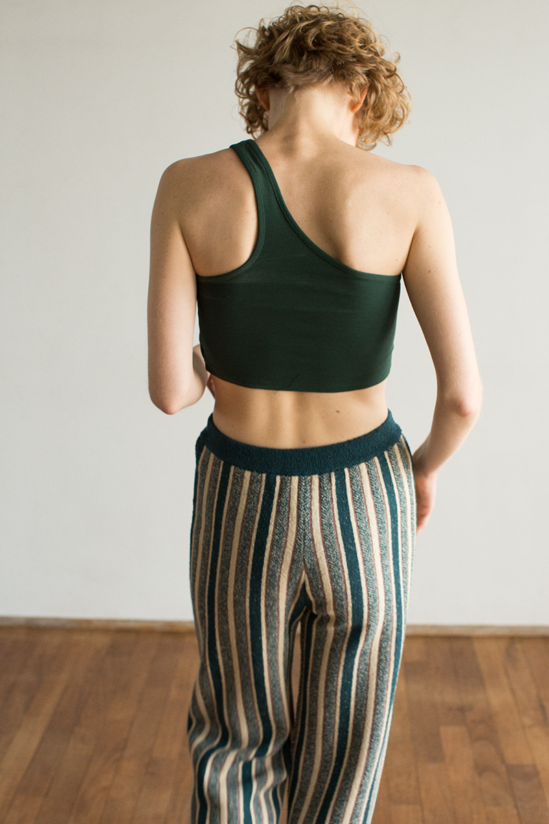Asymmetric Jersey Top 詳細画像 Green 1