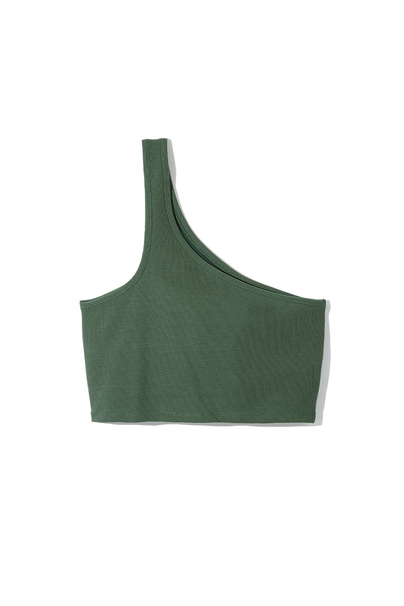 Asymmetric Jersey Top 詳細画像 Green 2
