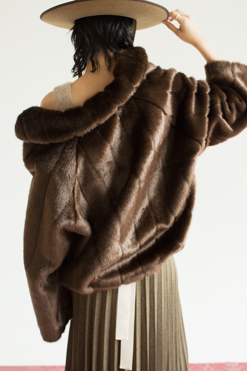 Faux Fur Jacket 詳細画像 Brown 3