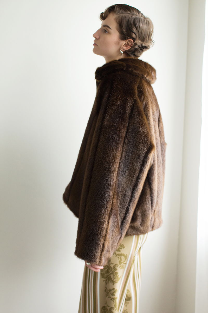 Faux Fur Jacket 詳細画像 Brown 4