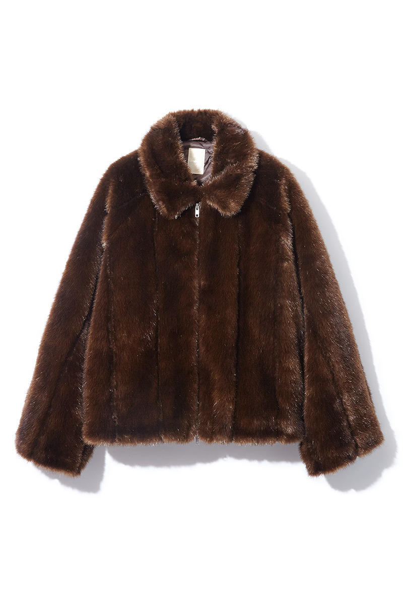 Faux Fur Jacket 詳細画像 Brown 2