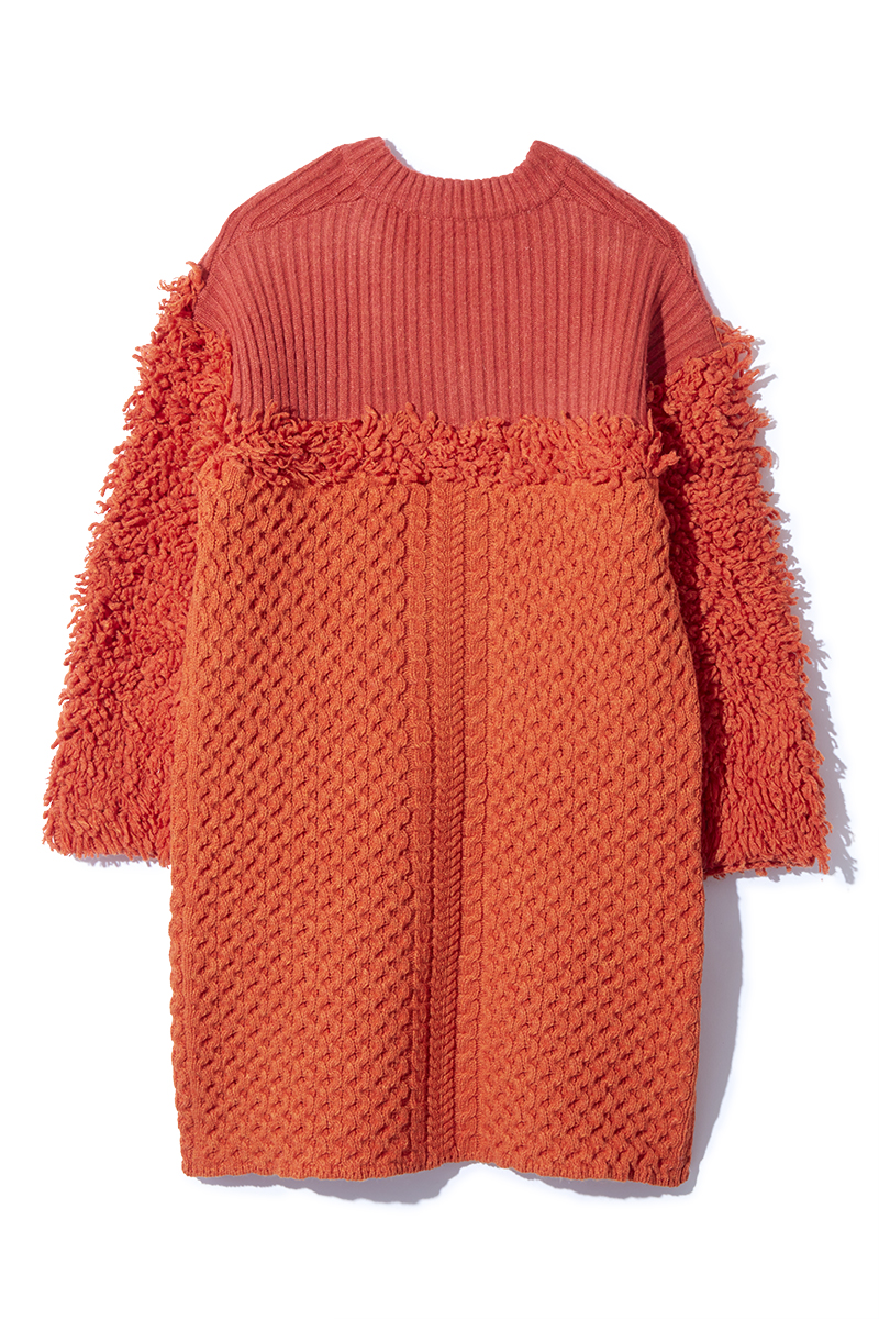 Loop V Knitted Dress 詳細画像 Orange 2
